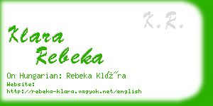klara rebeka business card